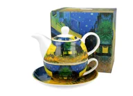Zaparzacze i kawiarki - Dzbanek do herbaty porcelanowy z filiżanką i spodkiem DUO Terrace at Nigh Vincent Van Gogh 350 ml - miniaturka - grafika 1