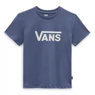 Koszulki i topy damskie - Vans Damska koszulka Drop V Ss Crew-b, Vintage indygo-biały, L - miniaturka - grafika 1