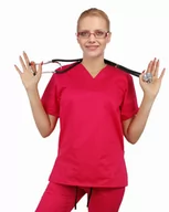 Odzież medyczna - Bluza medyczna damska FLEX elastyczna kolor fuksja XS - miniaturka - grafika 1