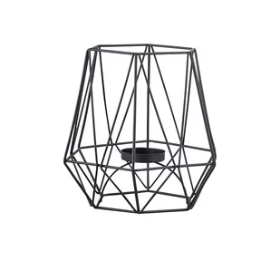 Świecznik metalowy ALTOM DESIGN, geometryczny, czarny, 13x13x15 cm - Świeczniki - miniaturka - grafika 1