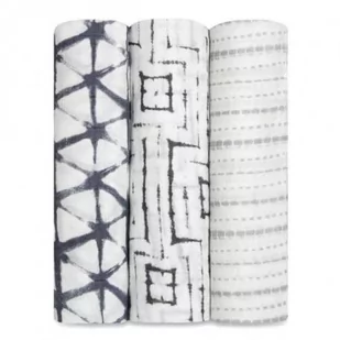 Aden+Anais, Otulacz bambusowy, Pebble shibori, 3 szt. - Rożki i beciki - miniaturka - grafika 1