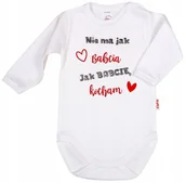 Body dla niemowląt - BODY NAPIS nadruk NIE MA JAK BABCIA r 86 KLEKLE - miniaturka - grafika 1