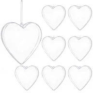 Bombki - Bombki akrylowe 10cm serce plastikowe decoupage zestaw 8 szt. - miniaturka - grafika 1