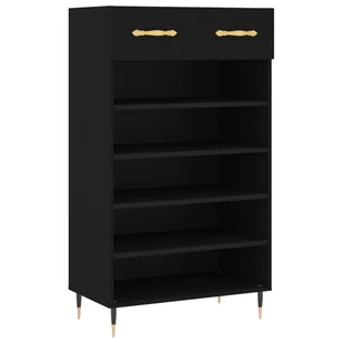 vidaXL Szafka na buty czarna 60x35x105 cm materiał drewnopochodny - Szafki na buty - miniaturka - grafika 1