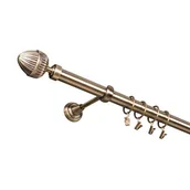 Karnisze - Karnisz pojedynczy 25 mm antyczny mosiądz I 160 cm żabka odeon - miniaturka - grafika 1