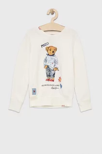 Bluzy damskie - Ralph Lauren Polo Polo bluza dziecięca kolor biały z aplikacją - grafika 1