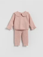 Komplety dla niemowląt - Reserved - Dzianinowy komplet - brudny róż - miniaturka - grafika 1