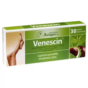 Venescin 25 mg + 15 mg + 0,5 mg, 30 drażetek - Serce i układ krążenia - miniaturka - grafika 1