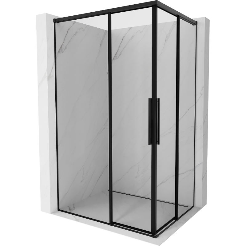 Mexen Rox Duo kabina prysznicowa rozsuwana 100 x 85 cm, czarna ramka, czarna - 8C2D-100-085-70-70
