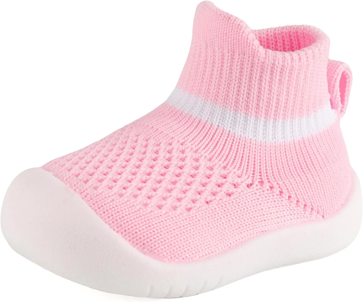 Buty dla niemowląt dziergane antypoślizgowe różowe rozmiar 9-12 miesięcy