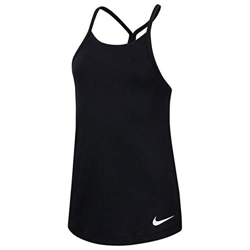 Nike Kid's G NK DRY TANK ELSTKA Top, czarny/biały/(biały), mały