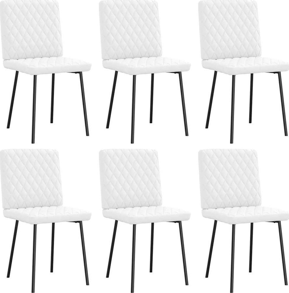 vidaXL Krzesła stołowe, 6 szt., białe, sztuczna skóra