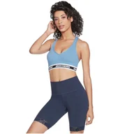 Biustonosze - Skechers Go Walk Jacquard Bra W3BR90-BLGY damski biustonosz sportowy niebieski - miniaturka - grafika 1