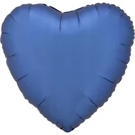 Balony i akcesoria - Balon foliowy Lustre Azure niebieski serce 43cm - miniaturka - grafika 1