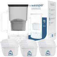 Dzbanki filtrujące - Dzbanek filtrujący szklany Wessper aquamax 3,3l + 10x Filtr Wessper aquamax - miniaturka - grafika 1