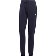 Dresy damskie - Spodnie damskie adidas Essentials Linear French Terry Cuffed granatowe IC68 - miniaturka - grafika 1