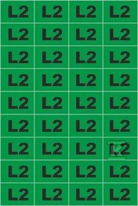 Tablica oznacznikowa samoprzylepna FAZA L2. NOZ Sztuka=arkusz, na 1 arkuszu jest 36 naklejek. - Akcesoria BHP - miniaturka - grafika 1