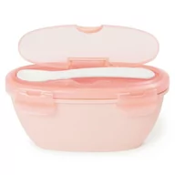 Pojemniki kuchenne - Skip Hop Zestaw pojemnik+łyżka Easy-Serve Grey/Soft Coral - miniaturka - grafika 1
