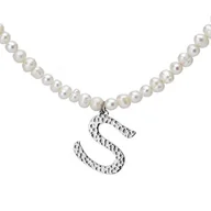 Naszyjniki - Naszyjnik z literką S z perłami - Manoki - miniaturka - grafika 1