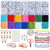 Masy plastyczne - Duży Zestaw Koralików Do Robienia Bransoletek Xll - miniaturka - grafika 1