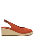 Espadryle damskie - Tommy Hilfiger Espadryle Flag Mid Wedge Espad Slingback FW0FW08595 Pomarańczowy - miniaturka - grafika 1