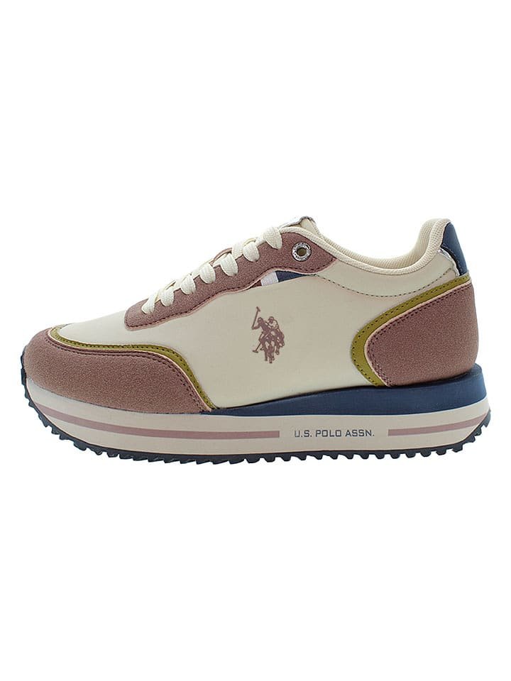 U.S. Polo Assn. Sneakersy w kolorze jasnoróżowo-granatowo-kremowym