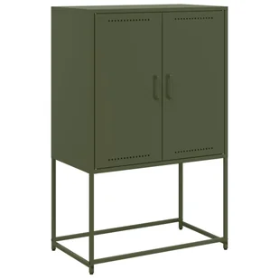 vidaXL Szafka pod telewizor oliwkowa zieleń 68x39x60,5 cm stal - Szafki RTV - miniaturka - grafika 1