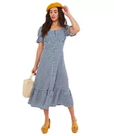 Sukienki - Joe Browns Damska sukienka midi w kratę Sweetheart Neck Puff Sleeve wielowarstwowa spódnica midi sukienka, wielokolorowa, 10, multi, 36 - miniaturka - grafika 1