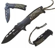 Noże - Nóż Składany Survival Linka Paracord Krzesiwo Gwizdek - miniaturka - grafika 1