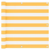 Parawany - vidaXL Parawan balkonowy, biało-żółty, 90x500 cm, tkanina Oxford vidaXL - miniaturka - grafika 1