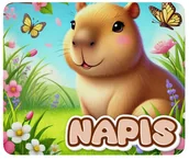 Podkładki pod mysz - Podkładka Pod Myszkę Kapibara 23x19cm Z Napisem Nadrukiem Prezent Urodziny - miniaturka - grafika 1