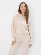 Bluzy damskie - Mohito - Dzianinowa kremowa bluza z kapturem - beżowy - miniaturka - grafika 1