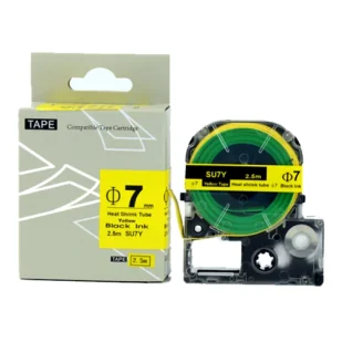 Etykiety termokurczliwe na rolce żółte do etykieciarki 7 mm x 2,5 m TapeMate-7BY25 - Etykiety do drukarek - miniaturka - grafika 1