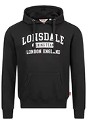 Bluzy męskie - Lonsdale Męska bluza z kapturem, czarna/biała, XL - miniaturka - grafika 1