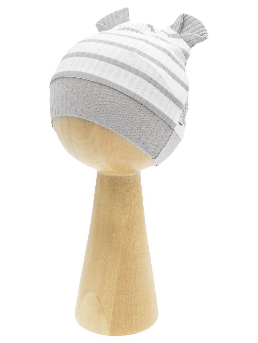 Chłopięca czapka w paseczki szara Nicol r.56