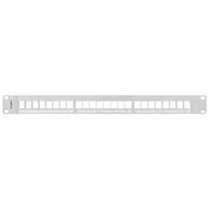 Szafy rack - Lanberg Patch panel pusty PPKS-1024-S 24 port 1U 19\" do modułów keystone szary PPKS-1024-S - miniaturka - grafika 1