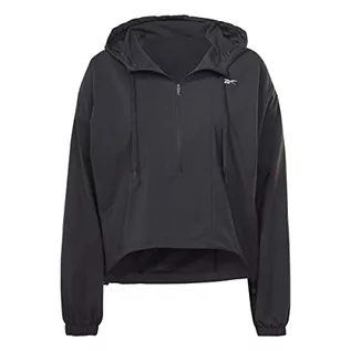 Kurtki damskie - Reebok Damska kurtka do biegania, czarna, 2XL, Nocna czerń, XXL - grafika 1