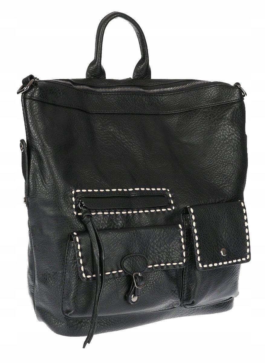 Plecak damski torebka damska pojemna shopper modna duża torba TB9259 Czarna