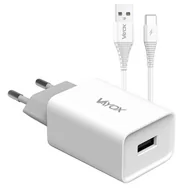 Ładowarki do telefonów - Ładowarka Sieciowa Usb 5V 2.1A + Kabel Usb Typ C 1M Va0051C Vayox - miniaturka - grafika 1