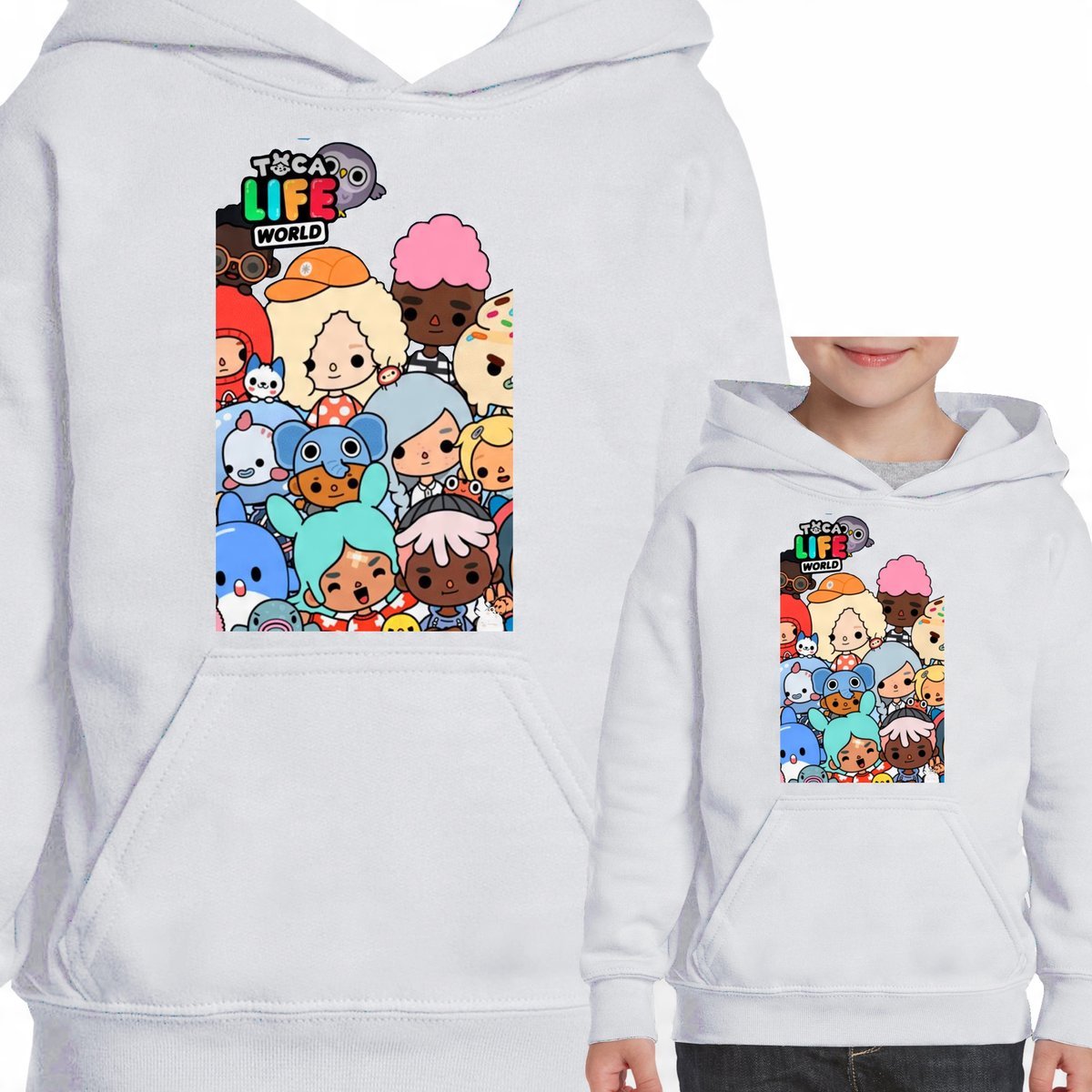 TOCA BOCA BLUZA DZIECIĘCA Z KAPTUREM NADRUK LIFE WORLD 128 3422 PREMIUM