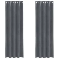 Zasłony - vidaXL Zasłony Jasnoszare Poliester 140 x 260 cm Zasłony z oczkami - miniaturka - grafika 1