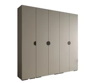 Szafy - Szafa ubraniowa garderoba z półkami INOVA 4 2,5SZ kaszmir+czarny - miniaturka - grafika 1