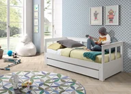Łóżka dla dzieci i młodzieży - Pino rozkładane łóżko piętrowe 90-180x200 cm z szufladami biały, materac:Bez - miniaturka - grafika 1