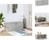 Szafki na buty - vidaXL Naścienna szafka na buty betonowa szara 100x35x38 cm materiał drewnopochodny - Półki i szafki na buty - miniaturka - grafika 1