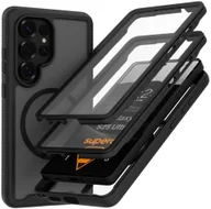 Etui i futerały do telefonów - Etui pancerne 360 Supero MagSafe do Samsung Galaxy S25 Ultra, przezroczysto-czarne - miniaturka - grafika 1