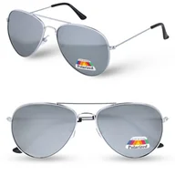 Okulary przeciwsłoneczne - Okulary przeciwsłoneczne AVIATOR unisex srebrne - miniaturka - grafika 1