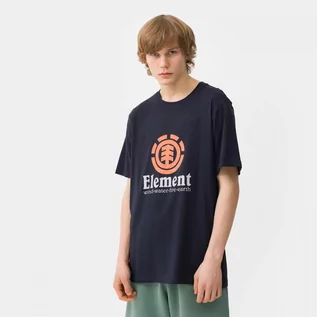 Koszulki sportowe męskie - Męski t-shirt z nadrukiem Element Vertical - granatowy - ELEMENT - grafika 1