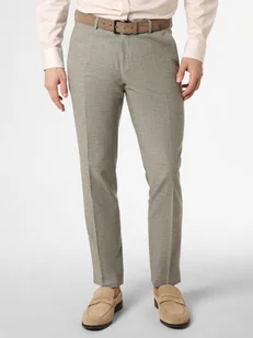 CG - CLUB of GENTS Męskie spodnie od garnituru modułowego z dodatkiem lnu Mężczyźni Slim Fit Bawełna szary|zielony marmurkowy, 25 - Spodnie męskie - miniaturka - grafika 1