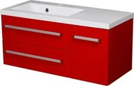 Szafki łazienkowe - Szafka łazienkowa czerwona 90cm FOKUS z umywalką - miniaturka - grafika 1