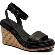 Sandały damskie - Calvin Klein Skórzane koturny - miniaturka - grafika 1